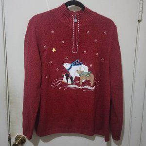 CJ Banks Christmas/Winter Sweater Red Size 1X